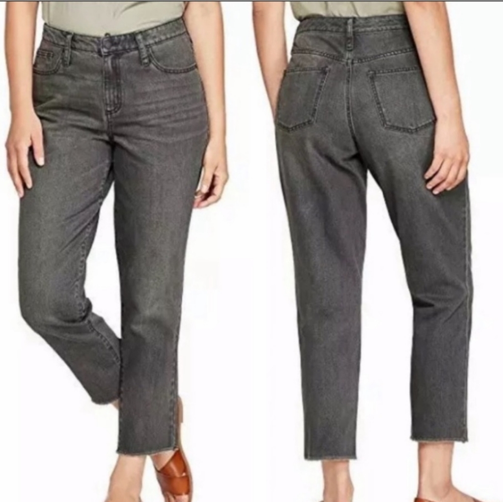 High Rise Black Straight leg Jeans